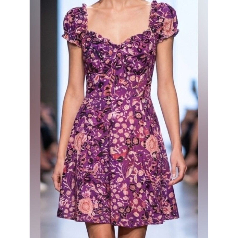 NEW Flirty Floral Mini Dress in Purple and Pink sz XL